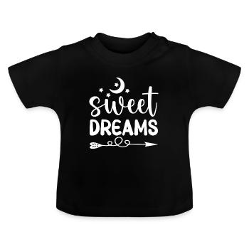 Sweet Dreams - Baby Bio-T-Shirt mit Rundhals - Schwarz - Vorne