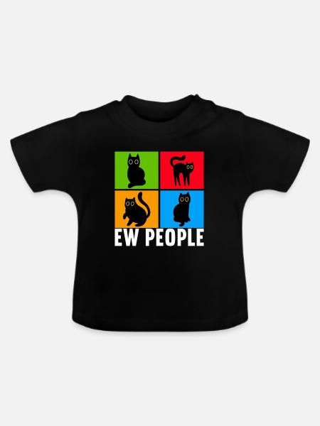 Katzen Misanthrop Sarkasmus - Baby Bio-T-Shirt mit Rundhals - Schwarz