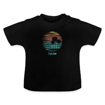 Tulum Mexiko Cool Souvenir Urlaub Künstlerisch - Baby Bio-T-Shirt mit Rundhals - Schwarz - Vorne