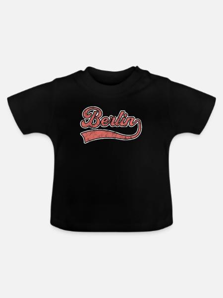 Berlin Schriftzug - Baby Bio-T-Shirt mit Rundhals - Schwarz