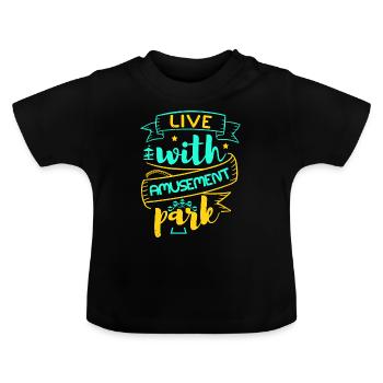 LEBEN MIT VERGNÜGUNGSPARK - Baby Bio-T-Shirt mit Rundhals - Schwarz - Vorne