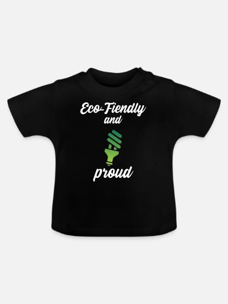 Eco-Friendly and Proud - Baby Bio-T-Shirt mit Rundhals - Schwarz
