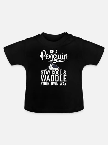 Pinguinliebhaber Pinguin Geschenke - Baby Bio-T-Shirt mit Rundhals - Schwarz