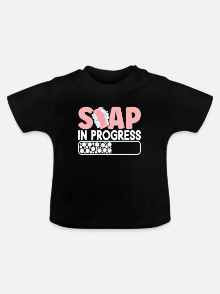 Seifenmacher Seife Machen - Baby Bio-T-Shirt mit Rundhals - Schwarz