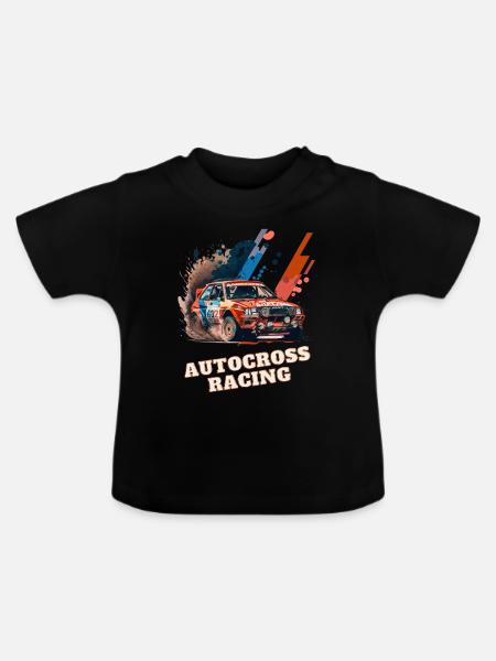 Autocross Stockcar - Baby Bio-T-Shirt mit Rundhals - Schwarz