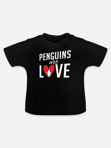Pinguinliebhaber Pinguin Geschenke - Baby Bio-T-Shirt mit Rundhals - Schwarz