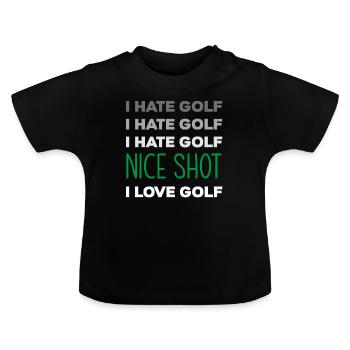 Golf Sportsman Quote Gift - Baby Organic T-Shirt with Round Neck - black - Front