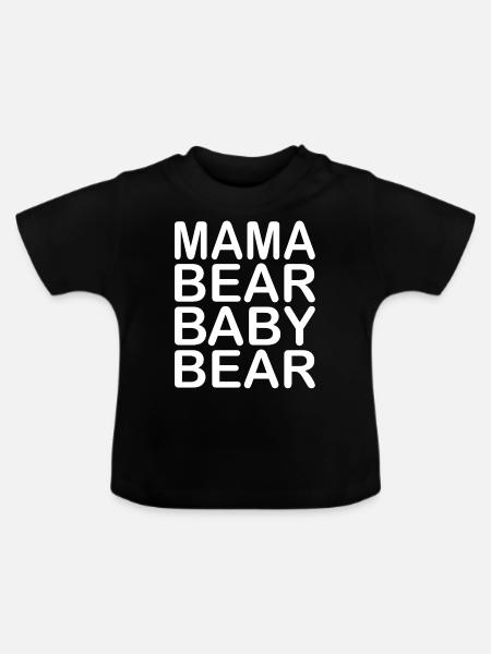Mama Bear Baby Bear - Baby Bio-T-Shirt mit Rundhals - Schwarz