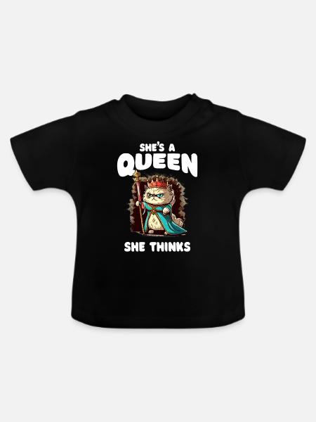 Katzendame - Lustig - Baby Bio-T-Shirt mit Rundhals - Schwarz