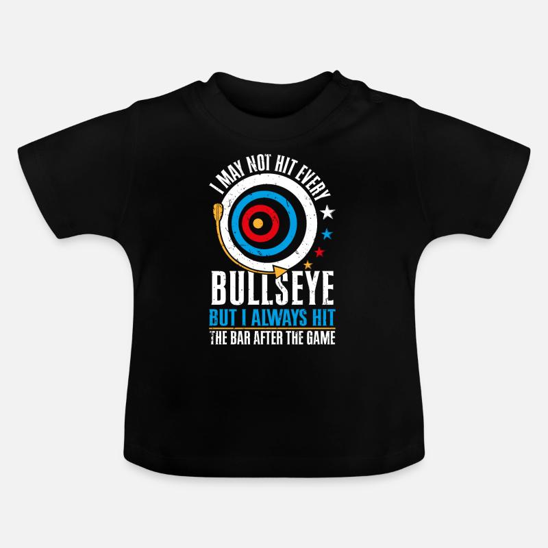 I may not hit every bullseye - Baby Bio-T-Shirt mit Rundhals - Schwarz