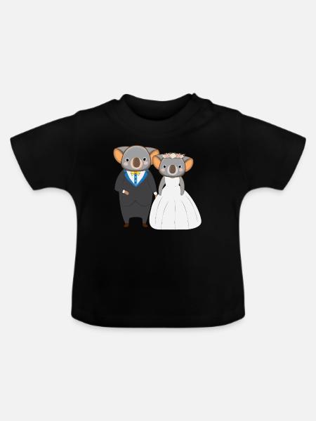 Verlobter Koala-Liebhaber Koala-Flüsterer Tier - Baby Bio-T-Shirt mit Rundhals - Schwarz