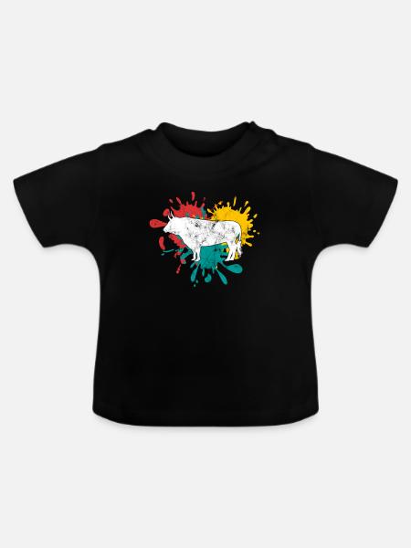 Stier - Baby Bio-T-Shirt mit Rundhals - Schwarz