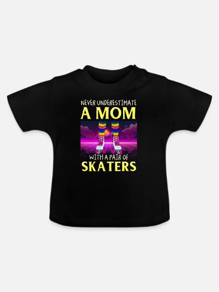 Inline Skater - Baby Bio-T-Shirt mit Rundhals - Schwarz