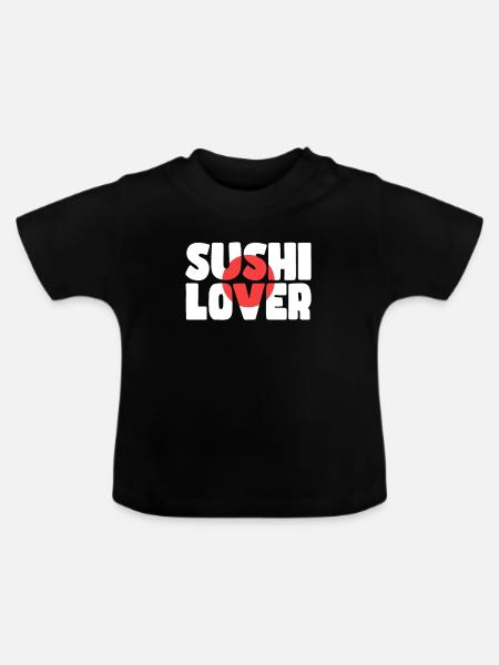 Sushi Liebhaber - Baby Bio-T-Shirt mit Rundhals - Schwarz