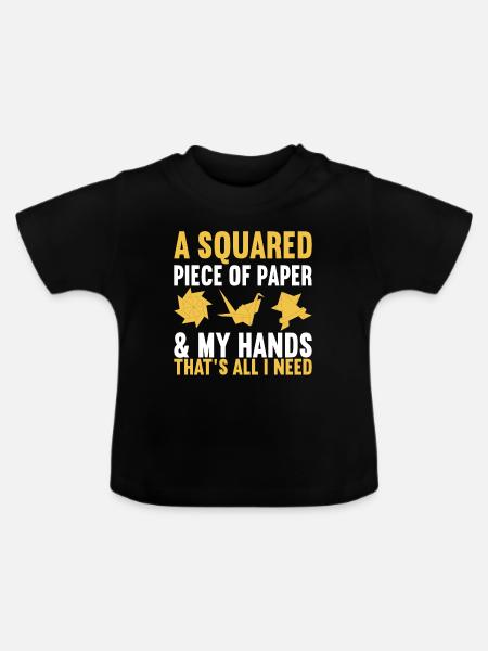 Origami - Baby Bio-T-Shirt mit Rundhals - Schwarz