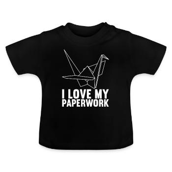 Origami - T-shirt bio col rond Bébé - noir - Devant