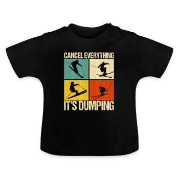 Skiers - Baby Organic T-Shirt with Round Neck - black - Front