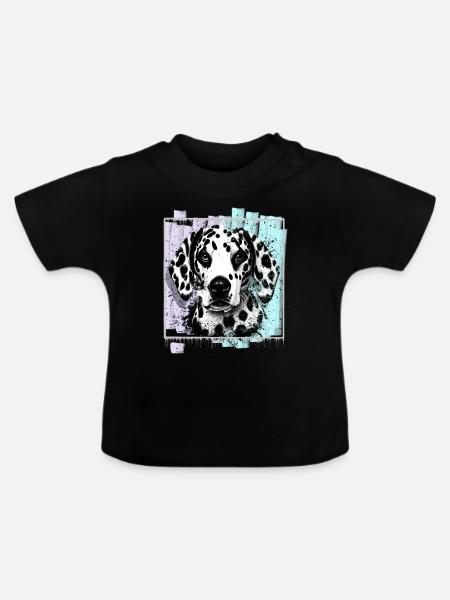 Dalmatiner - Baby Bio-T-Shirt mit Rundhals - Schwarz