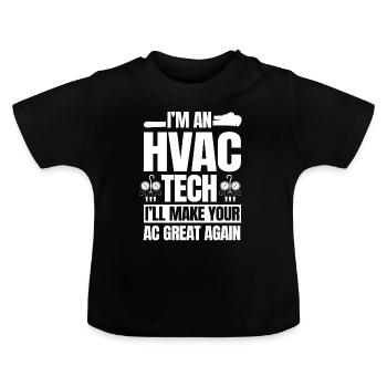 Heating, ventilation and air conditioning technicians - Baby Organic T-Shirt with Round Neck - black - Front