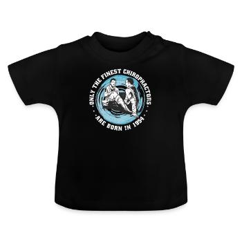 Physiotherapie Jahrgang 1954 geboren - Baby Bio-T-Shirt mit Rundhals - Schwarz - Vorne