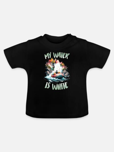 Fluss Rafting - Baby Bio-T-Shirt mit Rundhals - Schwarz