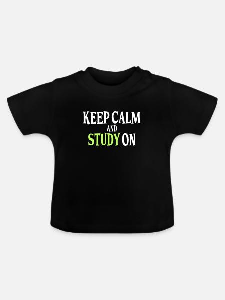 Studieren Spruch - Baby Bio-T-Shirt mit Rundhals - Schwarz