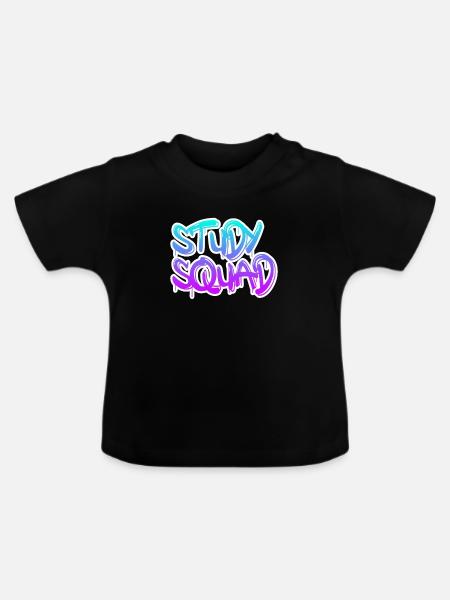 study squad - Baby Bio-T-Shirt mit Rundhals - Schwarz
