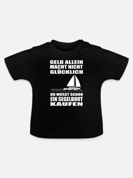 Segelboot - Baby Bio-T-Shirt mit Rundhals - Schwarz