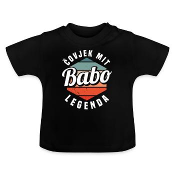 Babo Bosnien Vater Bosnischer Papa Balkan Bosna - Baby Bio-T-Shirt mit Rundhals - Schwarz - Vorne