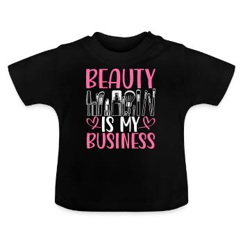 Beauty Is My Business - Baby Organic T-Shirt with Round Neck - black - Front