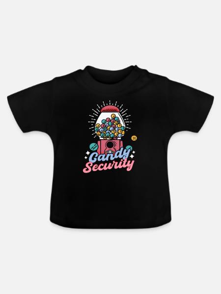 Süßigkeiten Sicherheit Süßigkeiten - Baby Bio-T-Shirt mit Rundhals - Schwarz