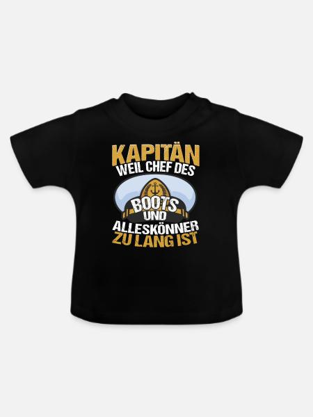 Kapitän Bootsfahrer Bootsbesitzer - Baby Bio-T-Shirt mit Rundhals - Schwarz