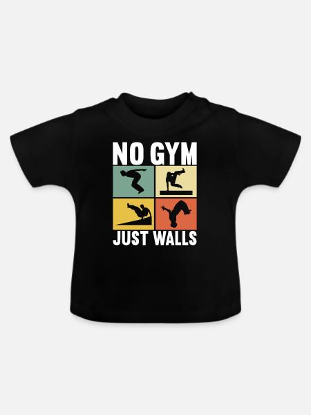 Parkour Freerunning - Baby Bio-T-Shirt mit Rundhals - Schwarz