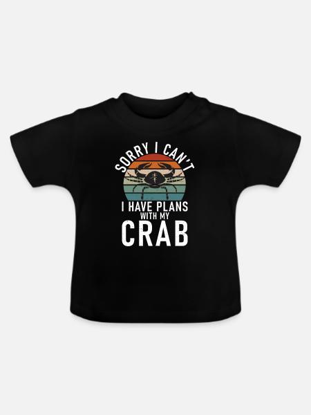 Krabbenliebhaber Geschenke - Baby Bio-T-Shirt mit Rundhals - Schwarz