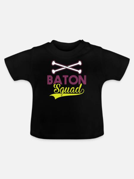 Baton Squad - Baton Twirler - Baby Bio-T-Shirt mit Rundhals - Schwarz