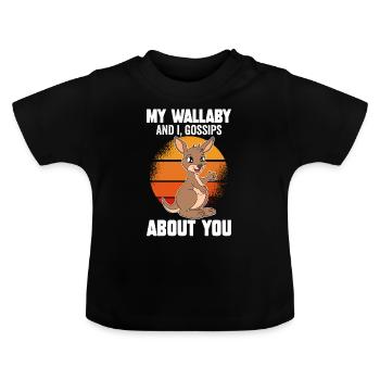 Wallaby mieux que la thérapie - T-shirt bio col rond Bébé - noir - Devant
