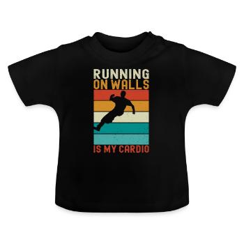 Parkour Freerunning - Baby Bio-T-Shirt mit Rundhals - Schwarz - Vorne