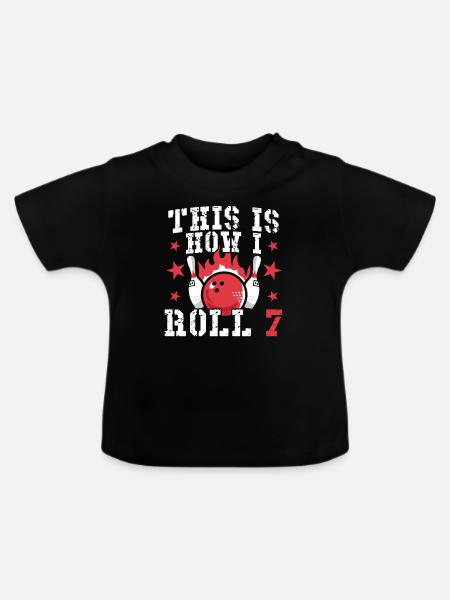 Bowling Design Birthday - Baby Bio-T-Shirt mit Rundhals - Schwarz