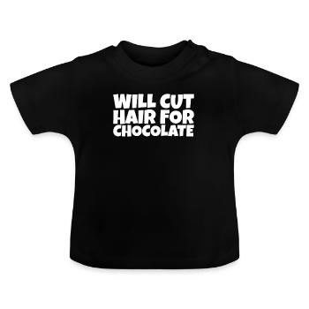 Styliste Barbier Coiffeur Chocolat Amoureux Cadeau - T-shirt bio col rond Bébé - noir - Devant