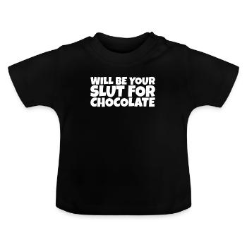 Humour adulte Ironique Perv Chocolat Amoureux Cadeau - T-shirt bio col rond Bébé - noir - Devant
