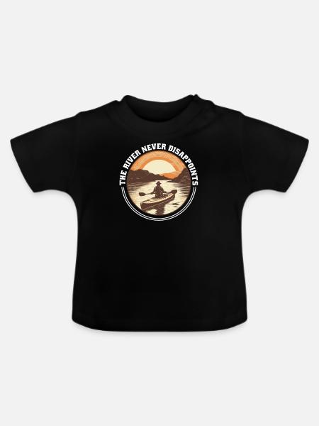Kanu Canadier-Canoe Kajak Water-Paddle - Baby Bio-T-Shirt mit Rundhals - Schwarz