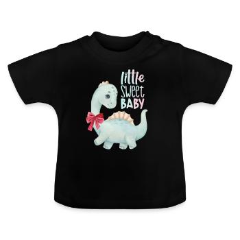 Dinosaur Baby, Baby Saying, Kawaii Baby - Baby Organic T-Shirt with Round Neck - black - Front