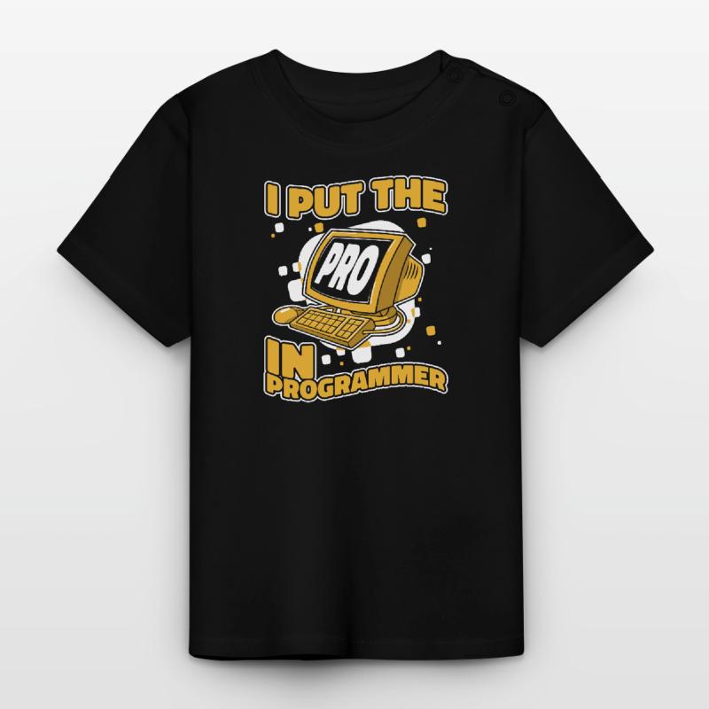 I Put The Pro In Programmer Developer Coder Baby Bio-T-Shirt mit Rundhals