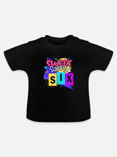 Sweet Sassy & Six - Baby Bio-T-Shirt mit Rundhals - Schwarz