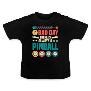 Flipper Retro Pinball Flipperautomat Bumper - T-shirt bio col rond Bébé - noir - Devant