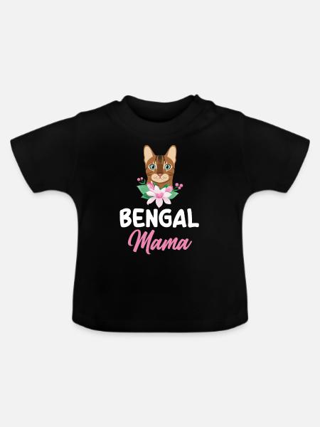 Katze Bengalkatze - Baby Bio-T-Shirt mit Rundhals - Schwarz