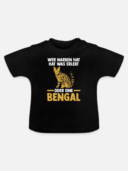 Katze Bengalkatze - Baby Bio-T-Shirt mit Rundhals - Schwarz