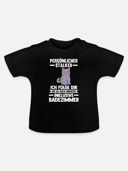 Britisch Kurzhaar Katze - Baby Bio-T-Shirt mit Rundhals - Schwarz