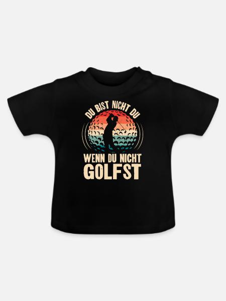 Golf Golfer - Baby Bio-T-Shirt mit Rundhals - Schwarz