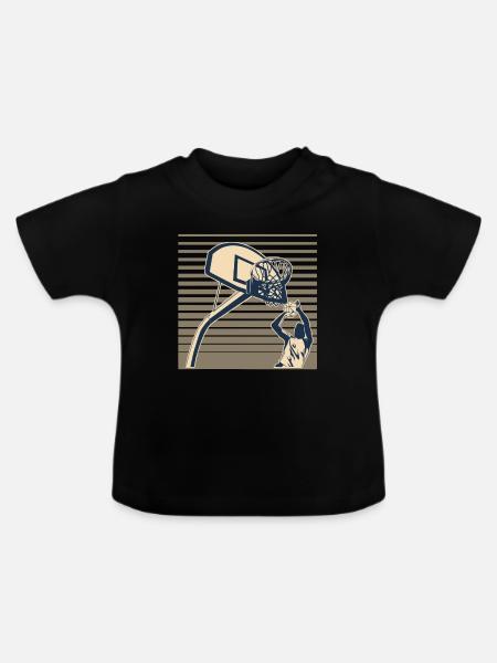 Basketball Basketballer - Baby Bio-T-Shirt mit Rundhals - Schwarz
